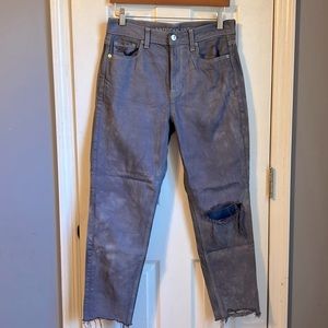 American Eagle deep lilac tie dye distressed jeans 4 short straight leg